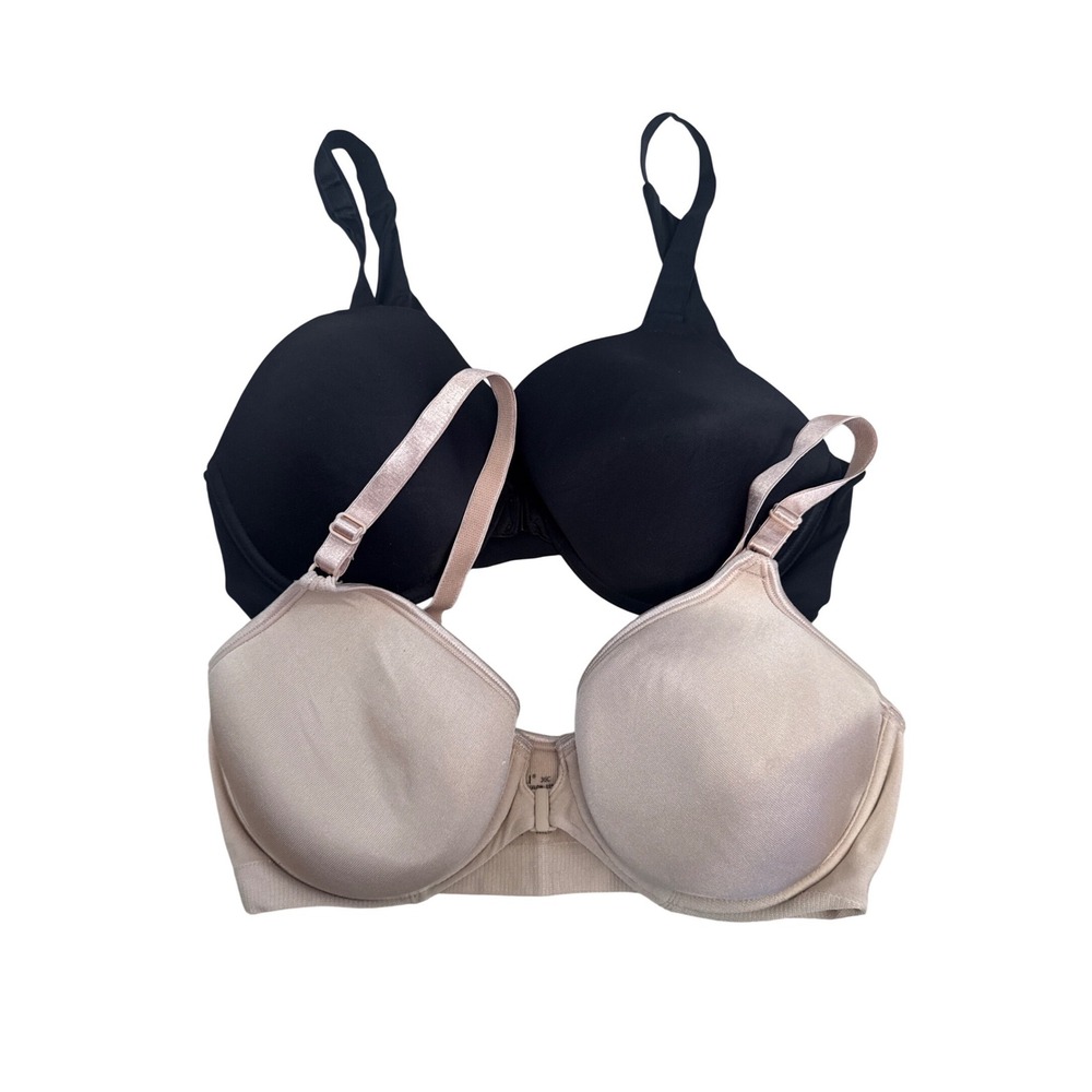 Bali & Assets by Sara Blakely Underwire Bra Bundle Black Beige 36C  front hook